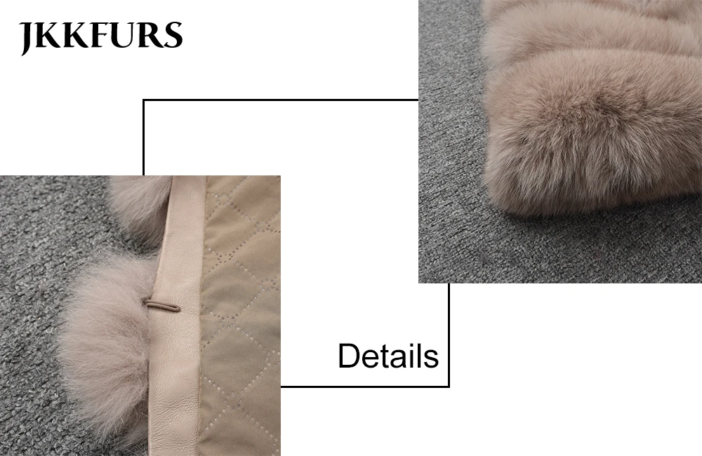 JKKFURS Новое поступление натуральный Лисий мех жилет женский Зимний натуральный мягкий натуральный мех длинный жилет модное пальто 5 рядов жилет S1571