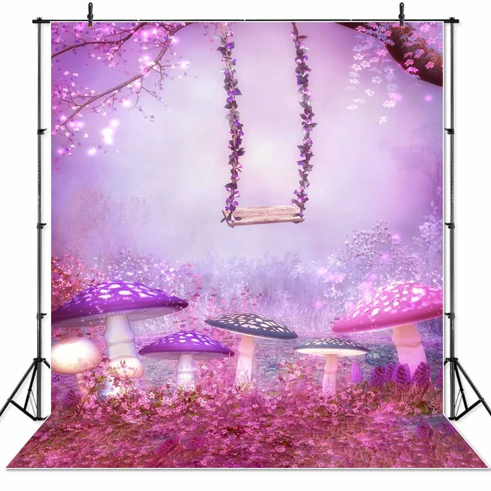 

SeekProManga fairy easter spring Photographic Backdrop Cartoon swing mushroom Character Photo Photography studio Backgrounds