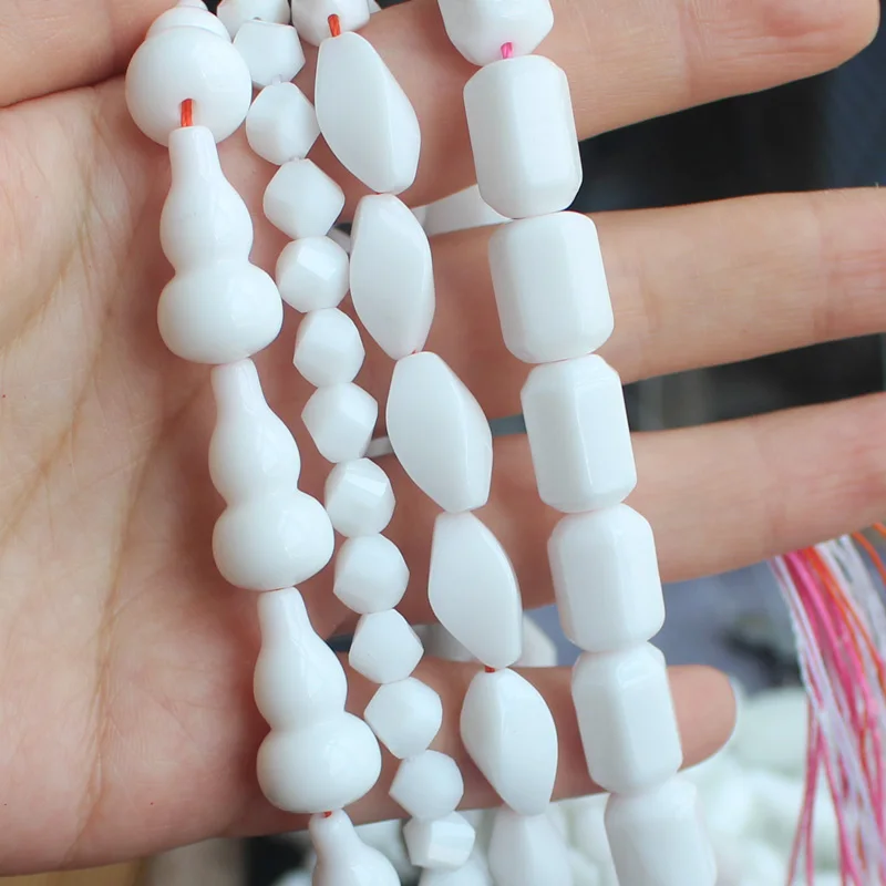 

White porcelain agates gourd many shape beads ,DIY Jewelry Making ! We provide mixed wholesale for all items !