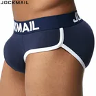 JOCKMAIL брендовая улучшающая Мужская Сексуальные трусы-брифы, накладка на пенис для геев, передняя и задняя Волшебные ягодицы, Двойная съемная чашка пуш-ап