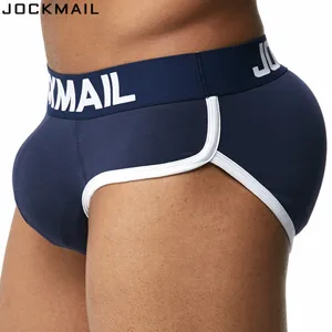 JOCKMAIL брендовая улучшающая Мужская Сексуальные трусы-брифы, накладка на пенис для геев, передняя и задняя Волшебные ягодицы, Двойная съемная чашка пуш-ап