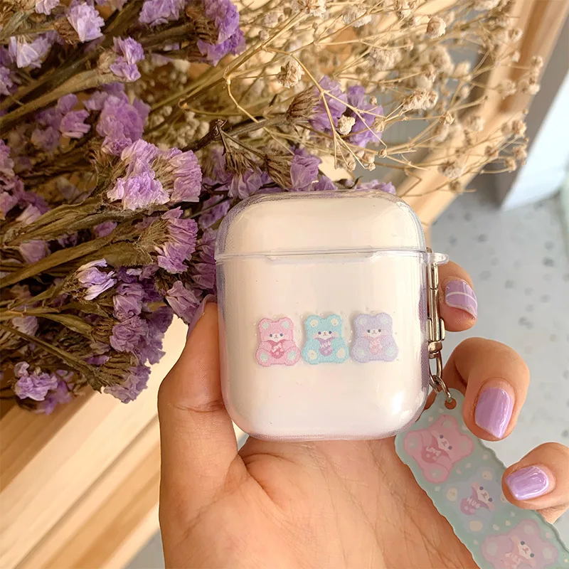 Оригинальная гарнитура Airpods2 поколения с изображением медведя из мультфильма