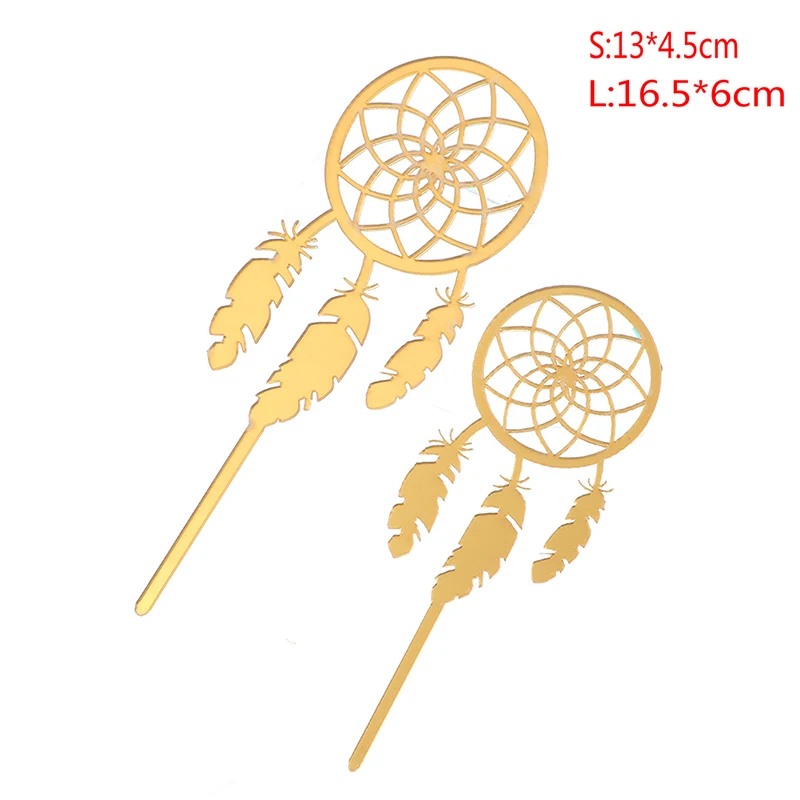 Золотой акриловый большой маленький Ловец снов коллекция торт Топпер для