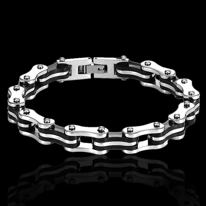 

Popular style Friendship Gift New Design Punk Stainless steel Bracelet For Man Motorcycle Bike Bicycle Chain Jewelry Bangle
