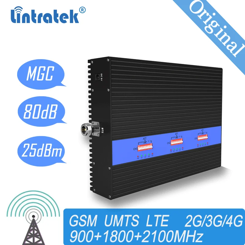 Усилитель сигнала Lintratek 4g 900 1800 2100 МГц Репитер для мобильных телефонов 2G 3G
