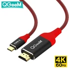 Кабель-переходник USB-CHDMI QGeeM, 4K, 60 Гц, USB-C дюйма, Thunderbolt 3, для MacBook, Huawei, Samsung S10