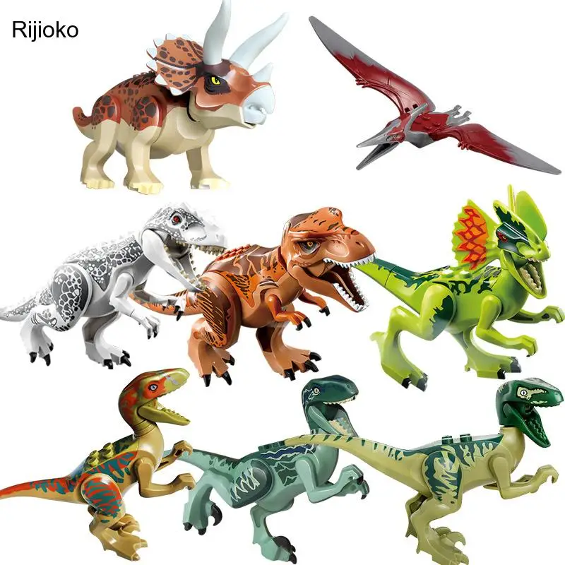 

Dinosaur Model Figures Building Blocks Raptor Tyrannosaurus Triceratops Bricks Children Toys Kids