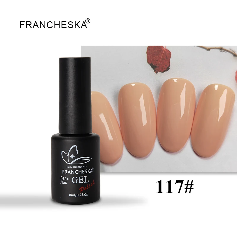 Color UV gel 117 Francheska резиновое Базовое покрытие верхнее покрытие базовый топ набор oje Унас гель лак nagels spulletjes дизайн ногтей lakiery hybrydowe гель лак - Цвет: Color UV gel 117