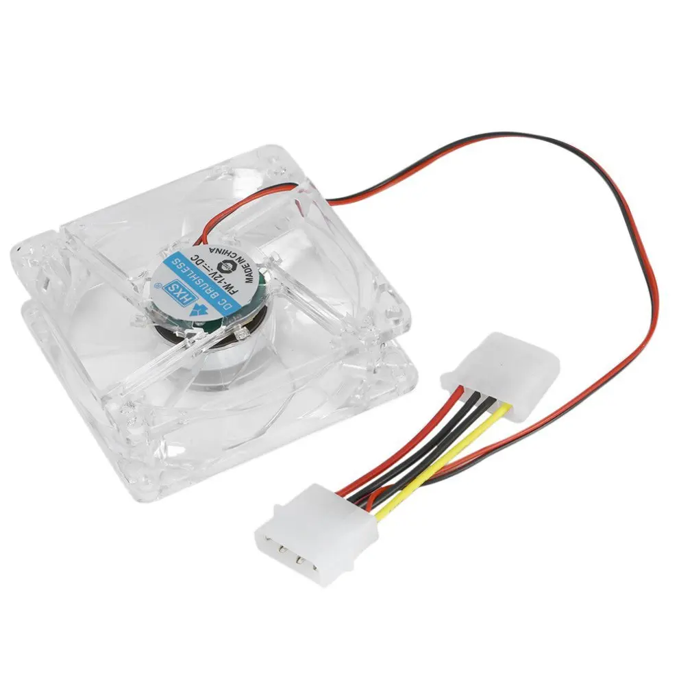 

2021 Hot 12V 0.20A 80 x 80 x 25 mm Computer fan 4 LED Silent PC Computer Case Cooler Cooling Fan Mod blue and colorful light