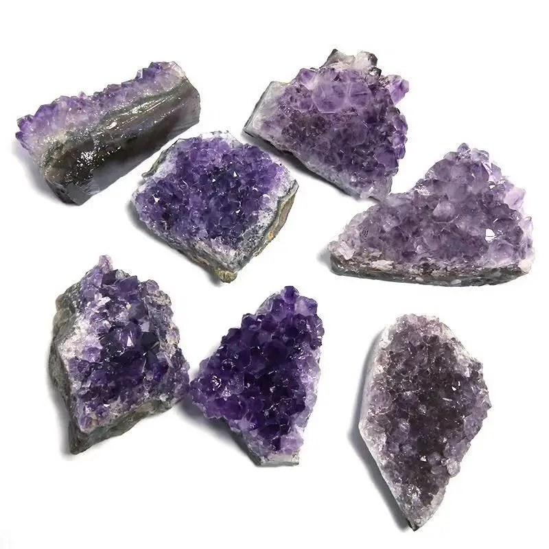 

natural stone amethyst cluster quartz crystals healing stones reiki decoration