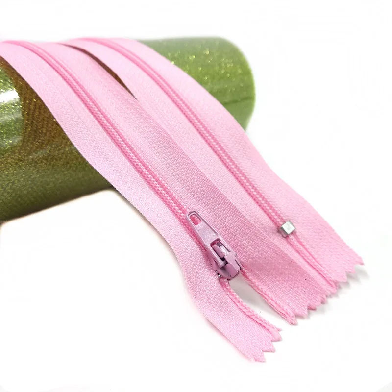 Pink 2pcs 20 см смолы невидимые молнии фиолетовый оранжевый зеленый черный DIY нейлон катушки молнии для швейной одежды 2 шт./лот - Цвет: Pink 2pcs