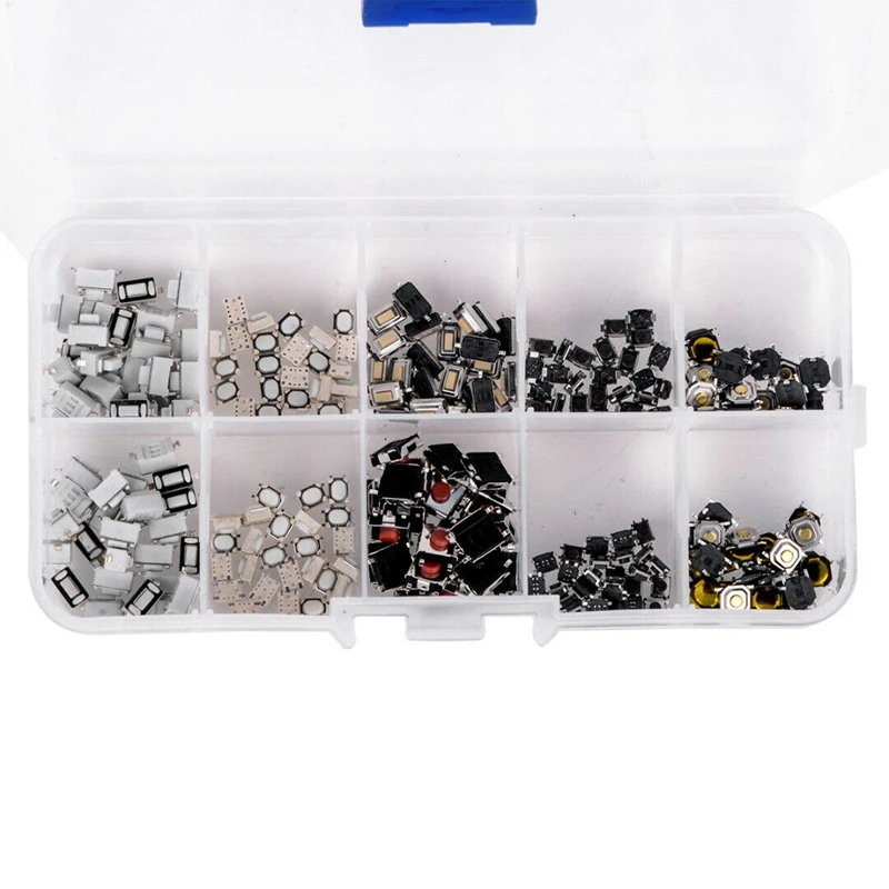 250Pcs Tactile Push Button Switch Car Remote Key Microswitch Tool Kit | Электроника
