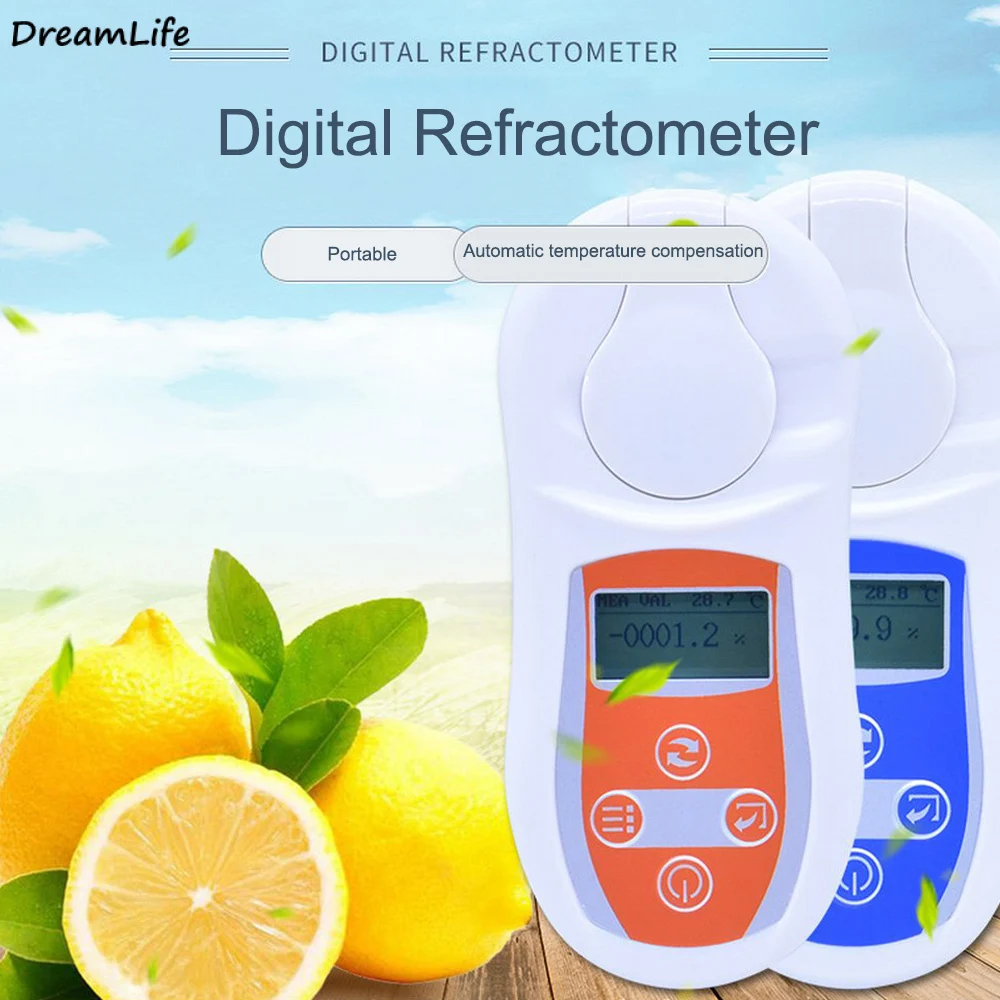 

Digital Brix Meter Handheld High Precision Sugar Meter 0-32% Brix Refractive Index Refractometer Brix Sugar Concentration Tester