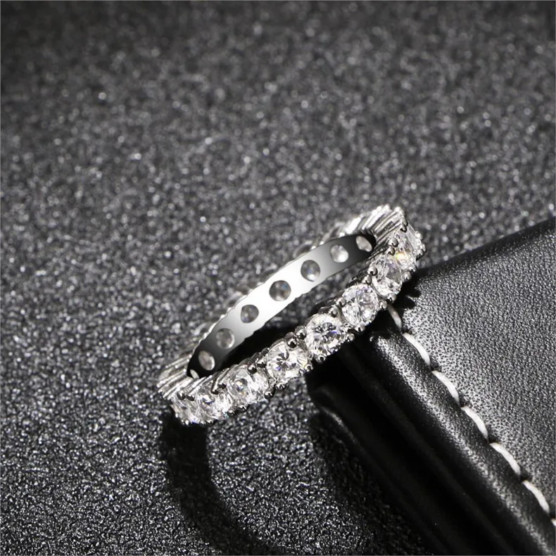 

Europe and the United States with stylish single diamond ring female personality full circle ring selling jewelry