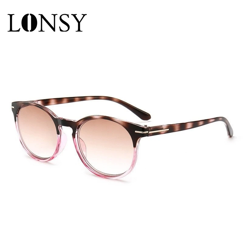 LONSY модные круглые очки для чтения женские и мужские легкие пресбиопические