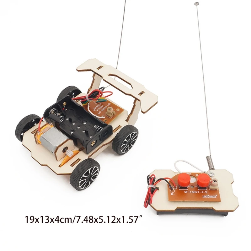

DIY Assembled Toy Set DIY Wooden RC Car Model Kit Remote Control Car Toy Set Kids Engineering Toys Car Building Kits