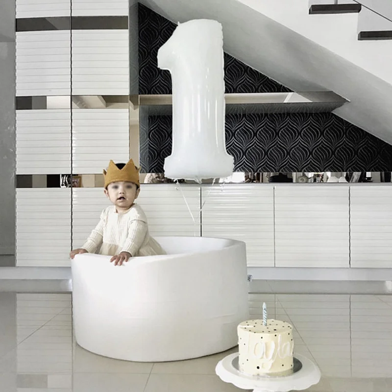 Большие белые воздушные шары 40 дюймов с цифрами фольга для творчества Гелиевый