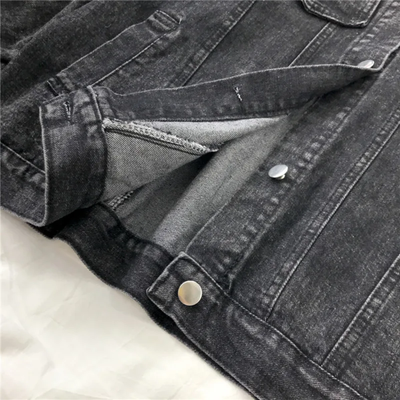 

Down Peonfly Vintage Turn Collar Jean Jacket for Women Loose Casual Blue Fashion Women Coats Female Outwear Denim Feminine
