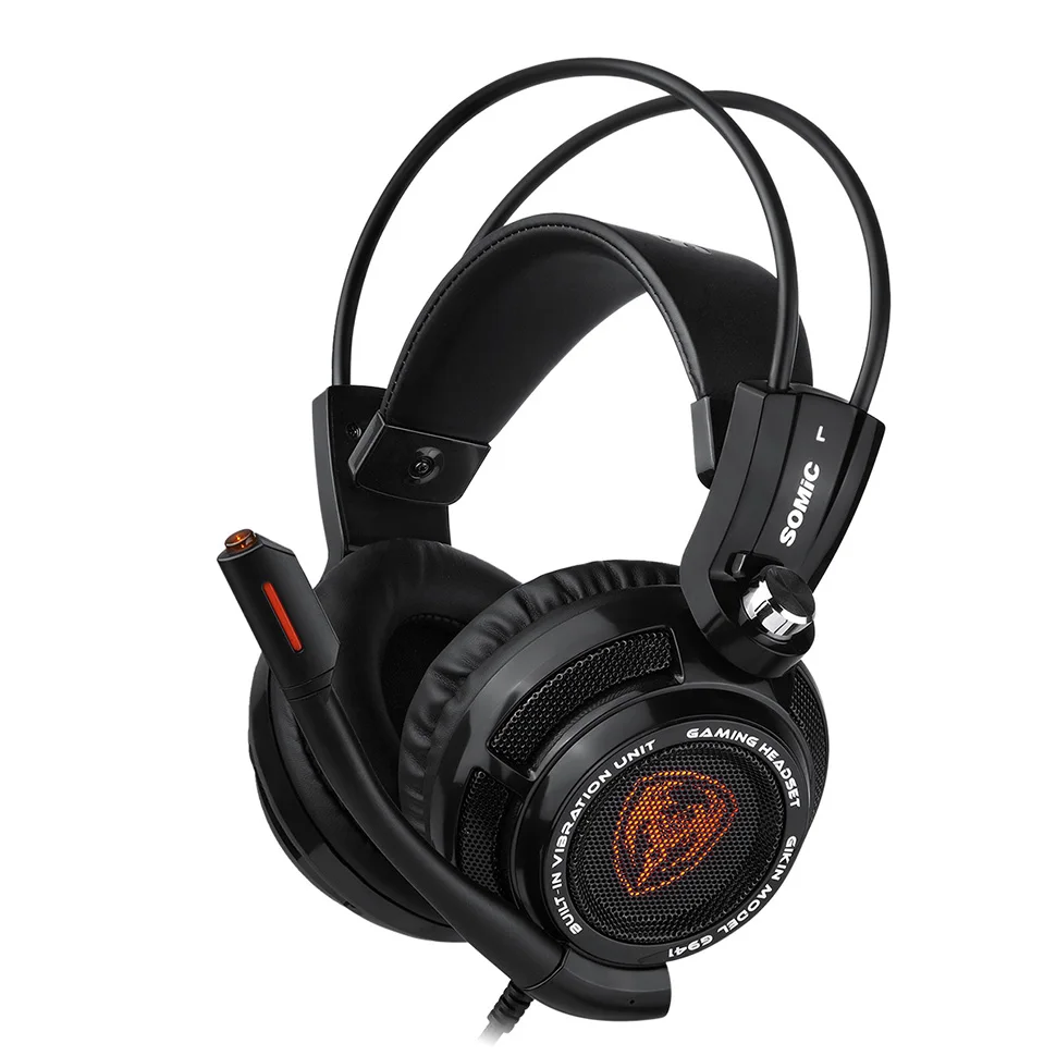 Somic g941 USB 7.1 Игровые Стерео Наушники с Микрофоном Гарнитура с Шумоподавлением Басовой Вибрацией Светодиодном светом для Геймера ПК PS4 - Цвет: G941