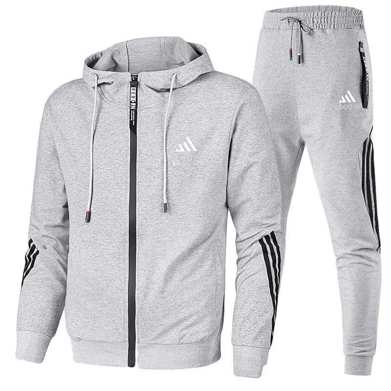 

Hot Sale 2021 Spring And Autumn Men's Sportswear Cotton 2-piece Suit, Sports Pants Belt, Hooded Sweatshirt Long Sleeve Suit M-3X