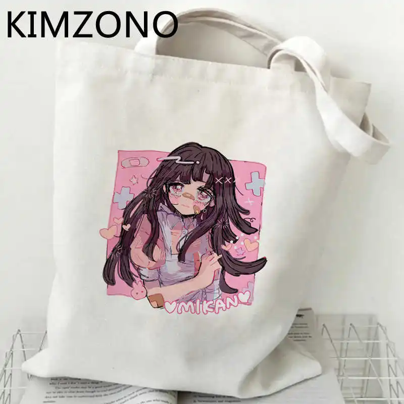 

Danganronpa shopping bag handbag cotton bolso shopping canvas eco bag string net bolsas reutilizables shoping grab