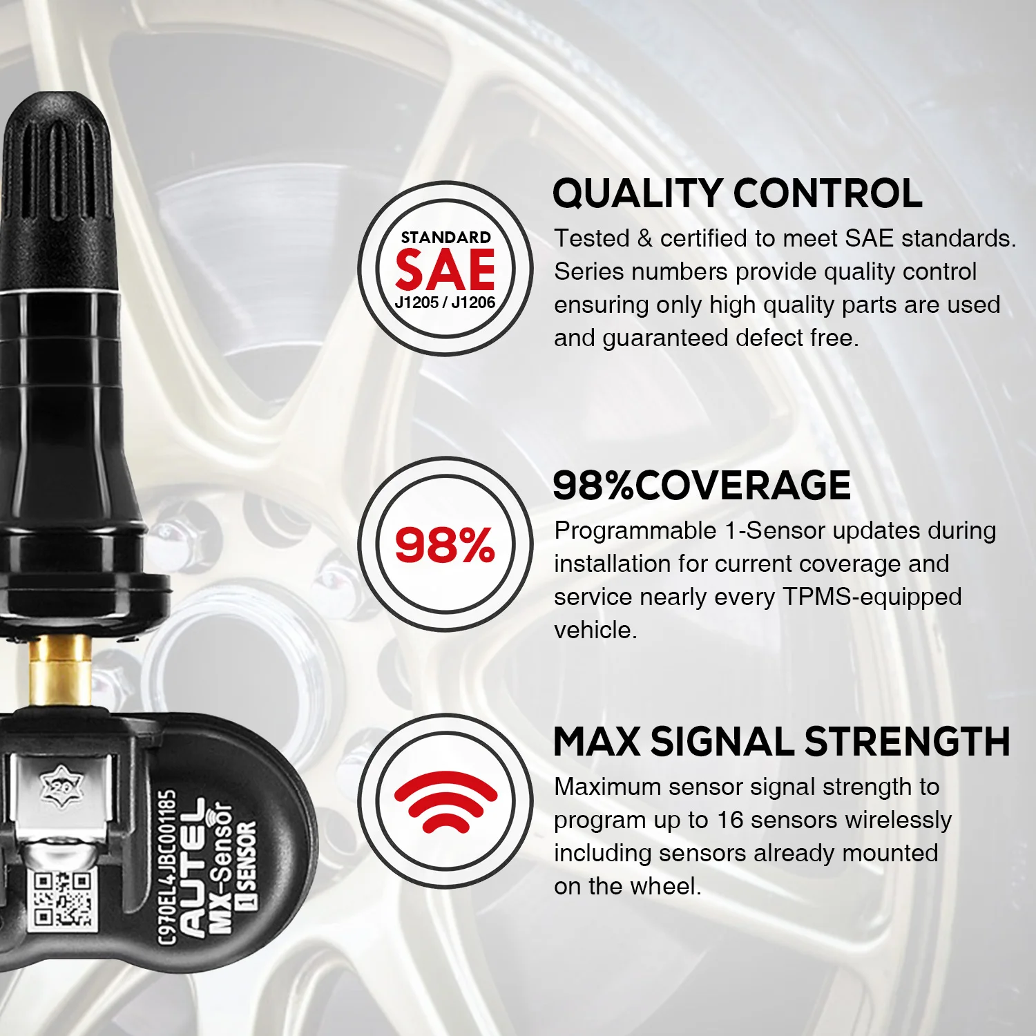 AUTEL MX Sensor 433 315 TPMS Mx-Sensor Scan Инструменты для ремонта шин автомобильный аксессуар