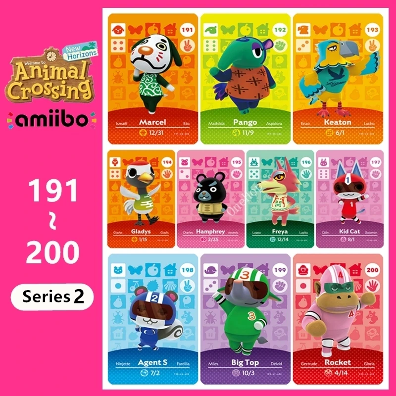 

Animal Croxxing 191~200 New Horizons Series 2 NFC Card Ntag215 Chip Of Hot Villager Animal Card 2020 New Data