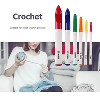 6pcsset handle aluminum crochet hooks for weaving sewing crochet knitting needle knitting kit art needles thread