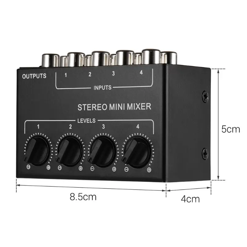 

CX400 Mini Passive Stereo Mixer Rca 4-Channel Passive Mixer Small Mixer Mixer Stereo Dispenser for Live Studi-o