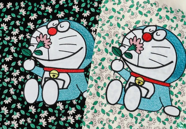 

2021 Fashion New Style High Street Wind Comfortable T-shirt Leisure Mercerized Cotton Black and White Cartoon Doraemon