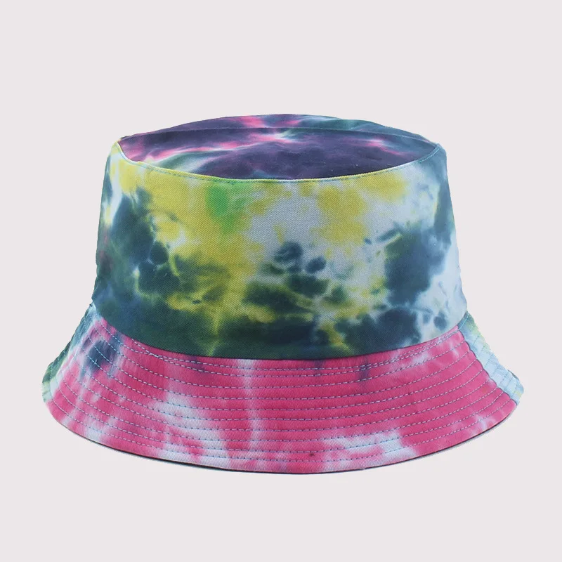 Панама с граффити в стиле Tie-dye для мужчин и женщин модная трендовая Двусторонняя