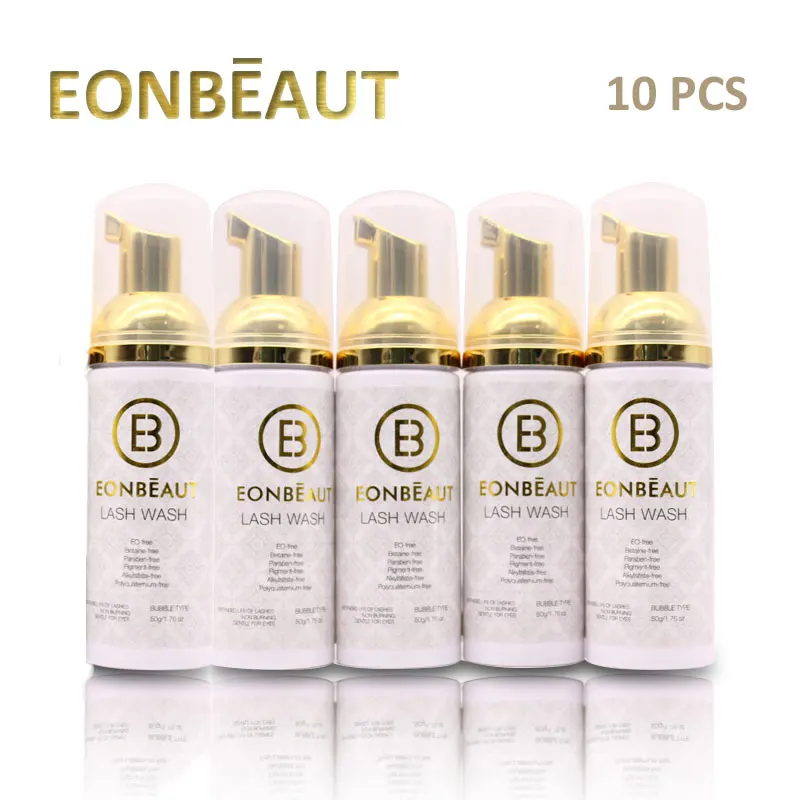 10 Bottles Professional Eyelash Shampoo Foam Cleaner Individual Eyelash Extension Cleanser Shampoo Eyelashes Detergent