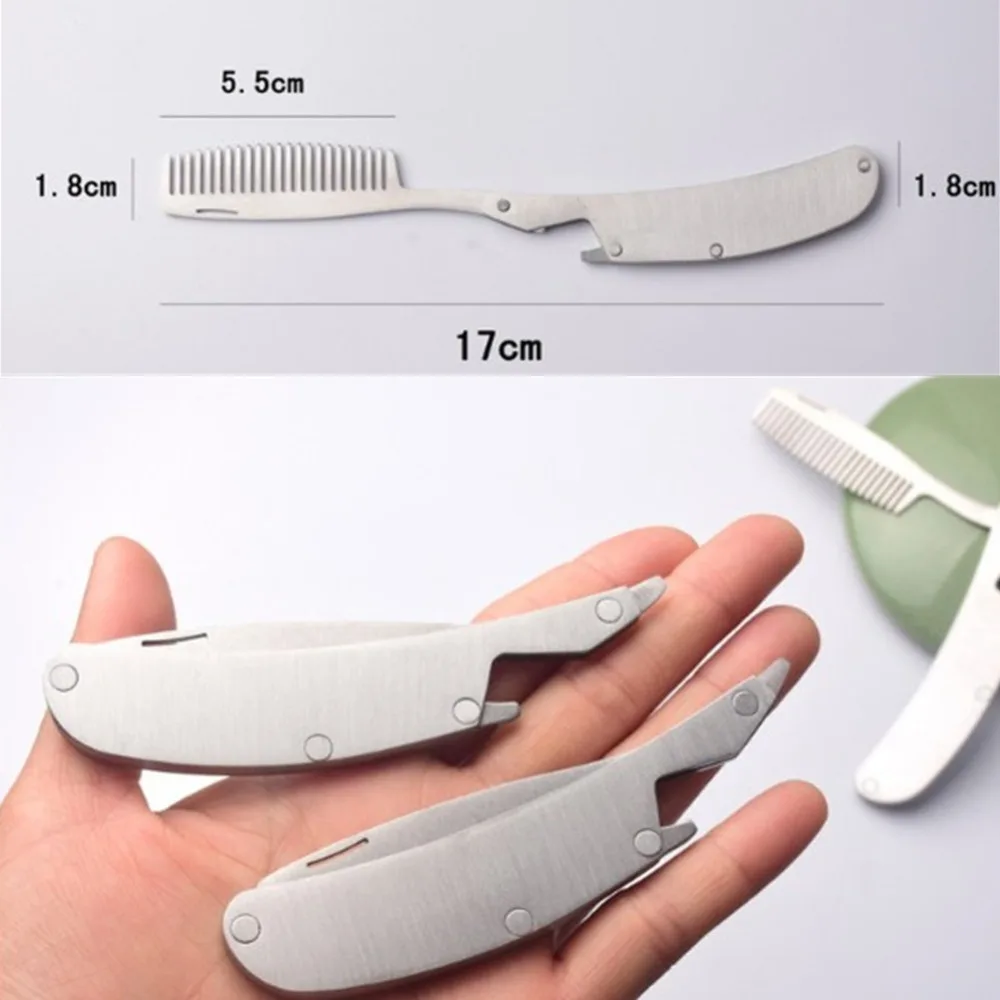 

Folding Comb Men's Hair, Beard And Mustache Styling Comb Pocket Sized For Everyday Grooming, Use Dry Or With Balms And Oils