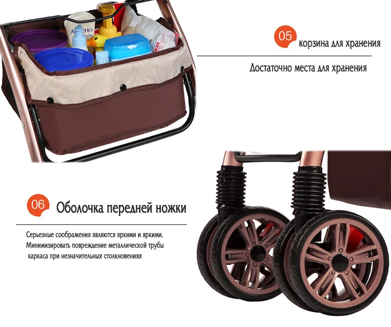 Коляска детская Двухнаправленная прогулочная коляска младенца складная переносная тележка Россия
