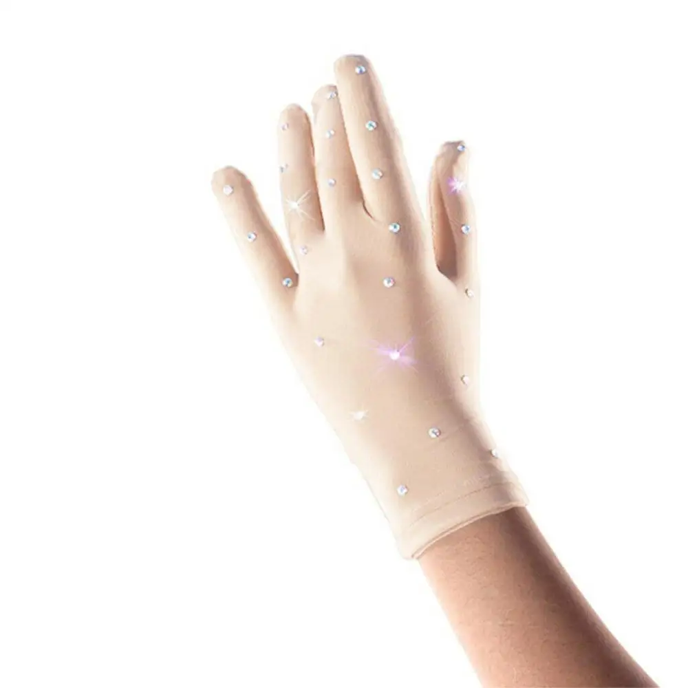 Производительность катание на коньках перчатки Для женщин Фигурное с Стразы для