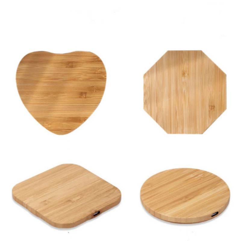 portable qi wireless charger slim wood charging pad for apple iphone 8 plus x wireless phone charger for samsung s6 s7 s9 s8 free global shipping