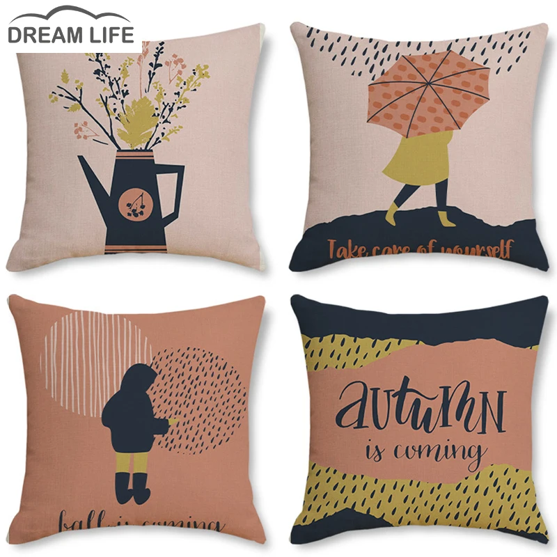 

Dark Pink Abstract Cushion Cover 45x45cm Polyester Printed Pillowcases Home Decoration For Bedroom Sofa Livingroom Pillow Case