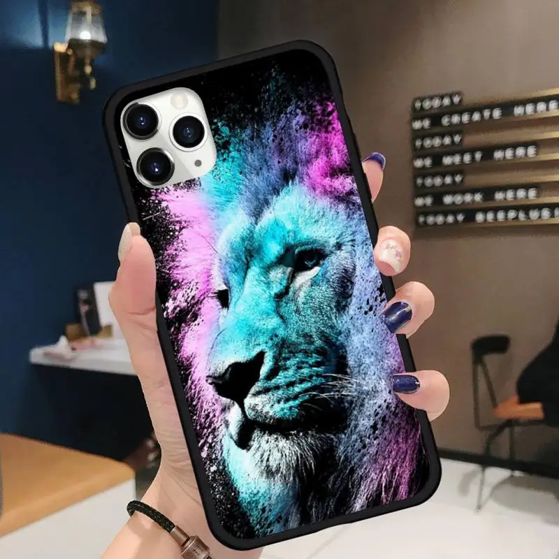 

Big Lion On Stone Snow color Phone Case for iPhone 11 12 pro XS MAX 8 7 6 6S Plus X 5S SE 2020 XR Soft silicone
