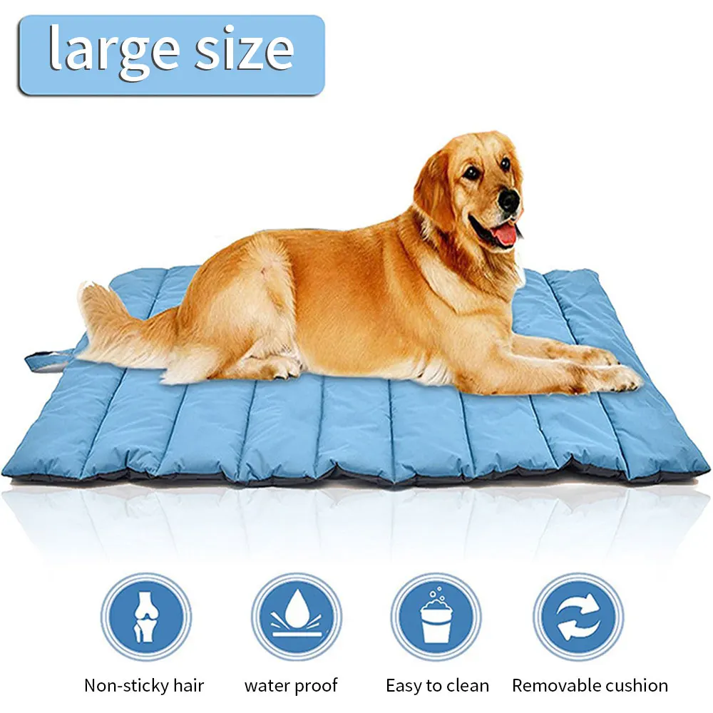 

Pet Kennel Easy Clean Outdoor Dog Mat Waterproof Bite-Resistant Mat Not Easy Stick Hair Portable Trip Foldable Bed Big Dog Bed