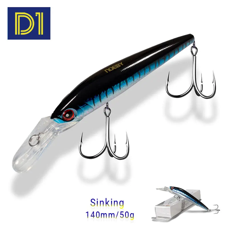 

NOEBY Большая Губа с глубокой водой Minnow погружающаяся рыболовная приманка 140/180 мм троллинг приманки от мойки до 7- 9 м Щука/морской окунь рыболо...