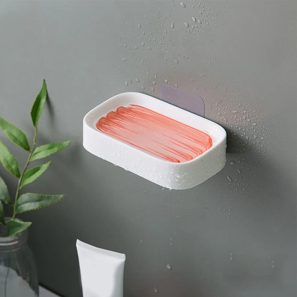 pink 1 шт., двухслойная Коробка для мыла, подставка под тарелки, ванная комната, дренаж для мыла, держатель, аксессуары для ванной комнаты, настенный подвес - Цвет: pink