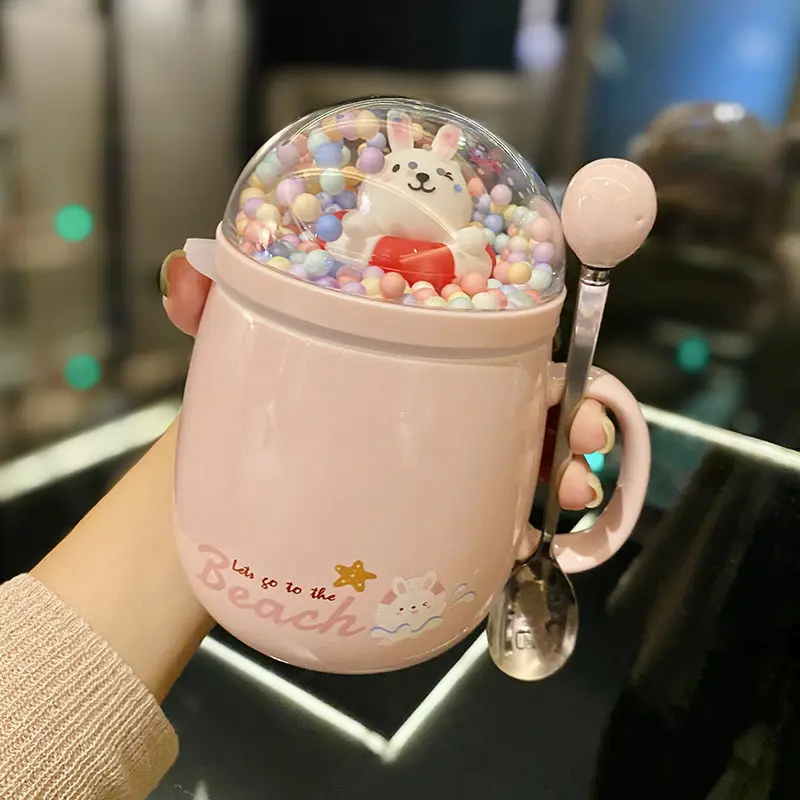 

Cute Rabbit Mug Micro Landscape Exquisite Lovely Ceramic High Quality Thermos Mug Creative Gift StarBuck Coffee Milk Cup