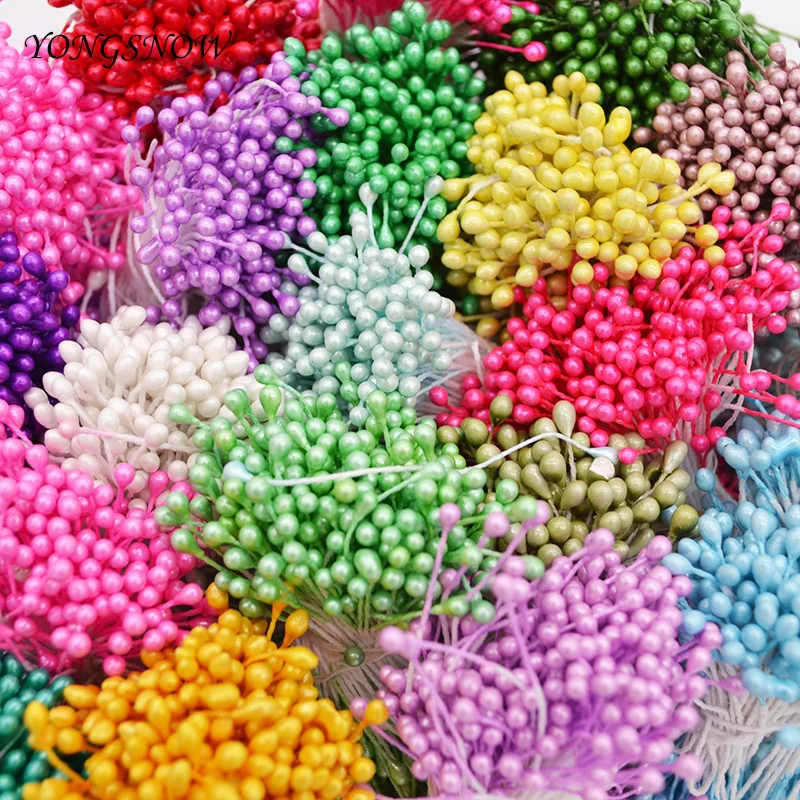 

500pcs 3mm Artificial Stamen Flower Colorful Double Heads Stamen Floral Craft for Wedding Festival Party DIY Flower Decoration 6