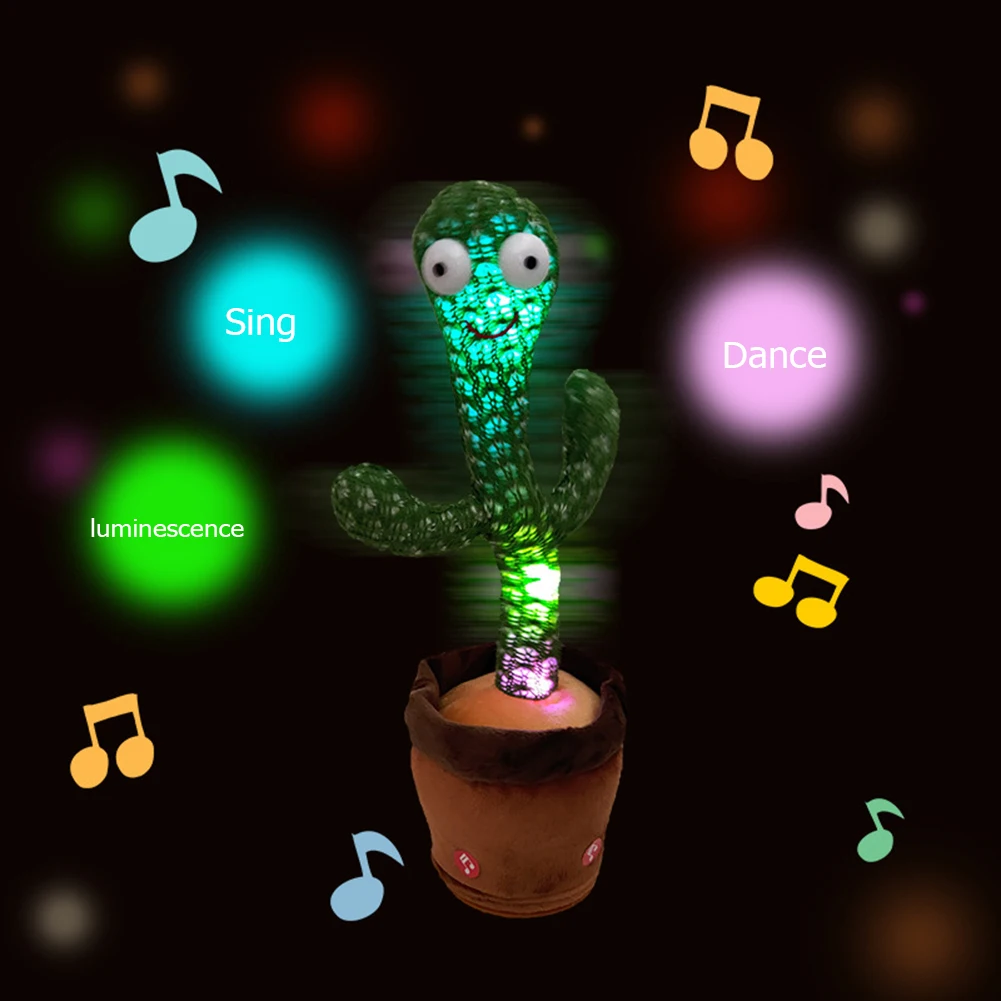 Dancing Cactus Electron Plush Toy Soft Plush Doll Electronic Stuffed Animals For Children Girls Boys Baby Xmas Gift Party Decor