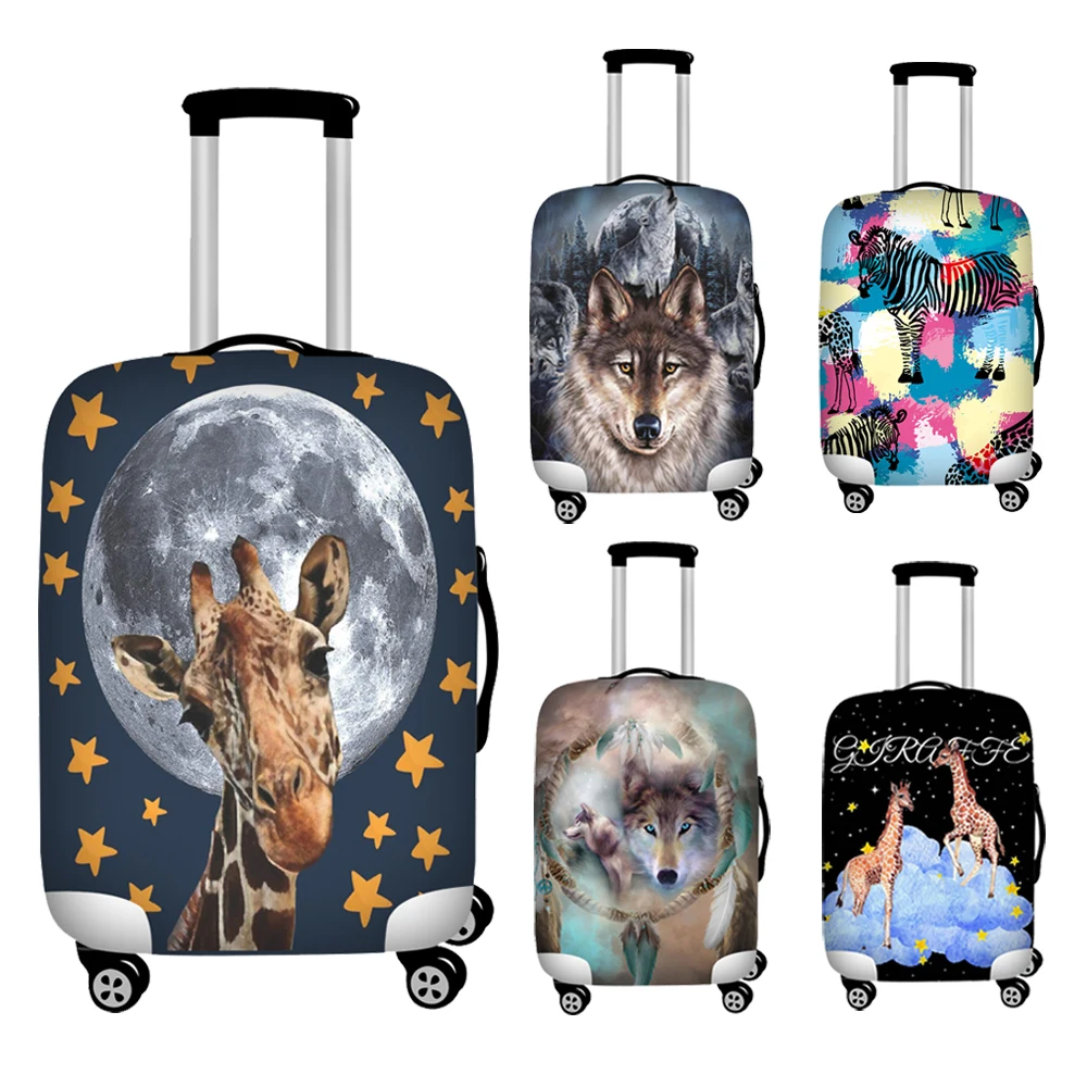 3D животных мультфильм Жираф Чемодан обложка чехол костюм Чехлы с принтом волка