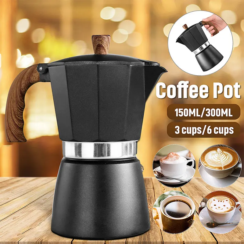 

Coffee Maker Pot Aluminum Mocha Espresso Percolator Pot Coffee Kettle Cafetera Home Outdoor Stovetop Cafe Tools