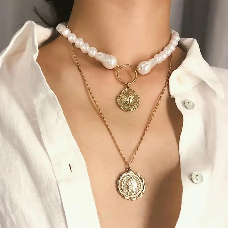 Новое ожерелье модное популярное индивидуальное многослойное серебряное