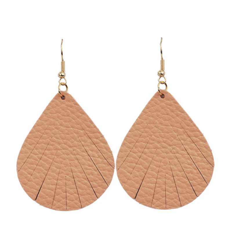Cpop розовые серьги капли из натуральной кожи для женщин модные кожаные ювелирные