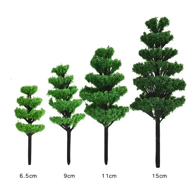 4 size 4 шт./компл. искусственная мини дерево зеленая поддельная елка полимерные фигурки Фея Сад миниатюрные рождественские украшения DIY террариум - Цвет: 4 size