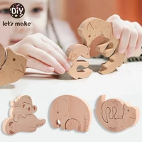 lets make maple animal stitching toy montessori early education baby educational toys teether stitching sloth elephant wooden
